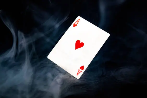 Ace of Hearts In a foggy and mysterious view