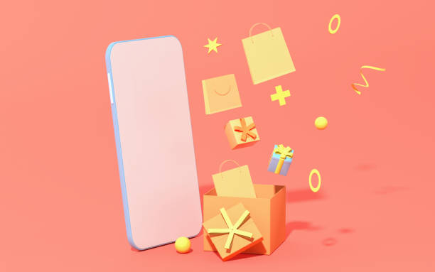 istock Gifts and phone with pink background, 3d rendering. 1356279780
