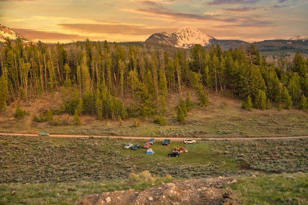 Jackson Hole Camping stock photo