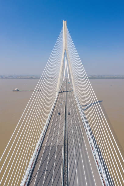 istock aerial view of stayed-cable bridge landscape 1356287404