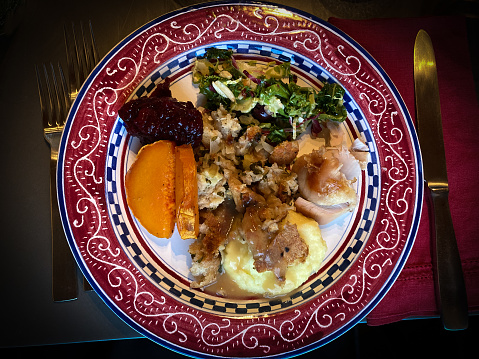 Thanksgiving Dinner Plate of Food