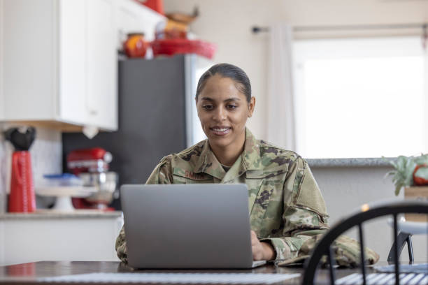 istock Air Force Service Member at home 1356294100
