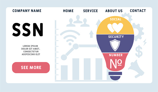 Ssn Names Sample Ssn Social Security Number Acronym Business Concept Stock Illustration ...