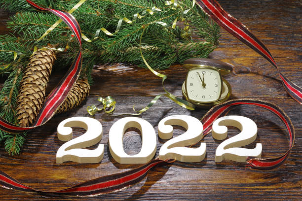 istock Happy New Year. Symbol from number 2022 on abstract background 1356299030