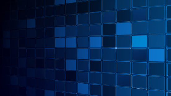 Technological bright textured illustration in blue tones - Square tiles in different tones.