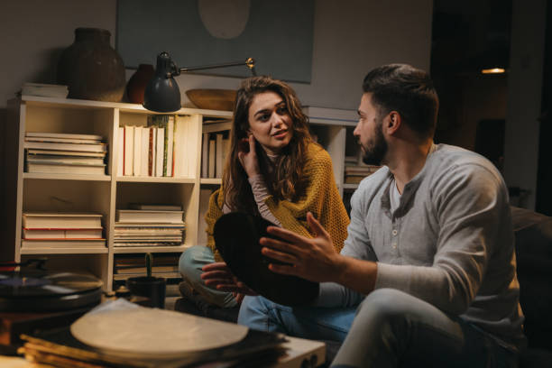 istock Couple at home. evening scene 1356310216