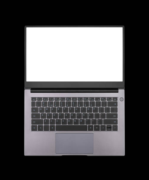 istock white mock up on an open laptop screen isolated on a black background top view 1356310555