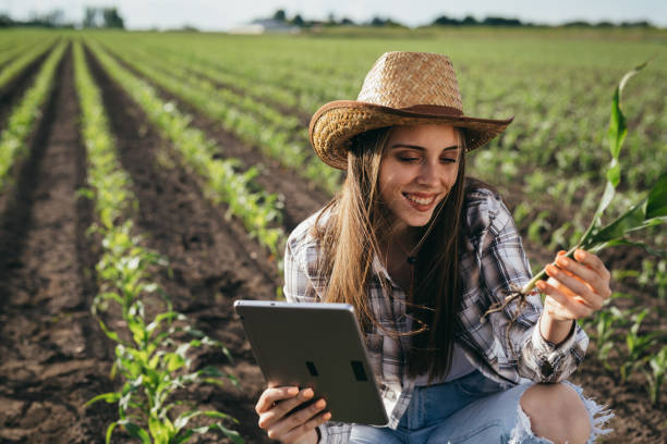 istock woman farmer on field 1356310585