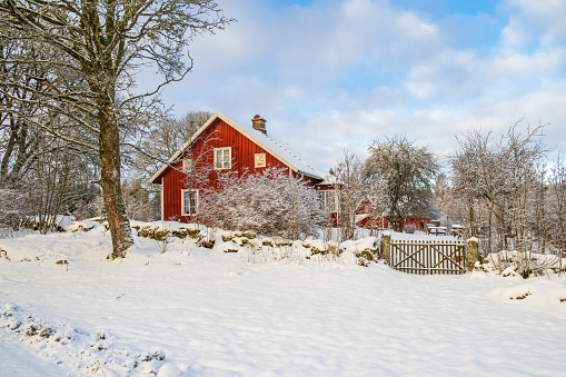 A cold morning with the first snow layer of the season