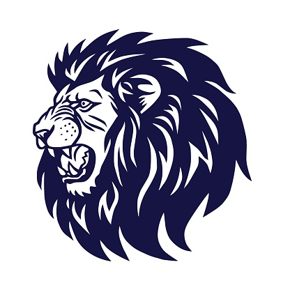 Angry Lion Head Roaring Logo Vector Template Design Stock Illustration ...
