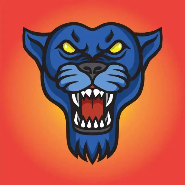 Vector illustration of Roaring Jaguar Panther Logo Vector Mascot