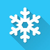istock Snowflake. Icon on blue background - Flat Design with Long Shadow 1356317898