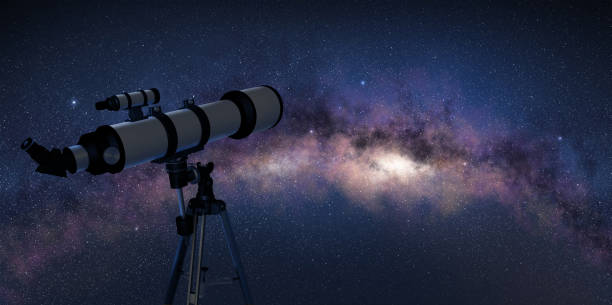 istock Telescope on a tripod pointing at the galaxy 1356320943