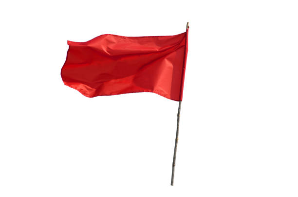 istock Red Flag isolated on a white background. 1356323115