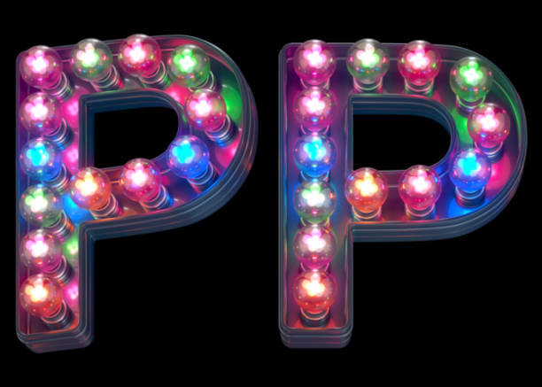 istock Colorful lamp font. Letter P 1356331421
