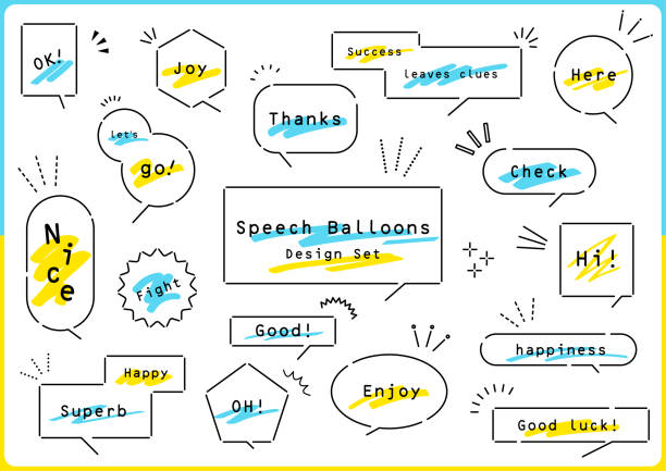 Speech Balloons Design Set Speech Balloons Design Set froth decoration stock illustrations