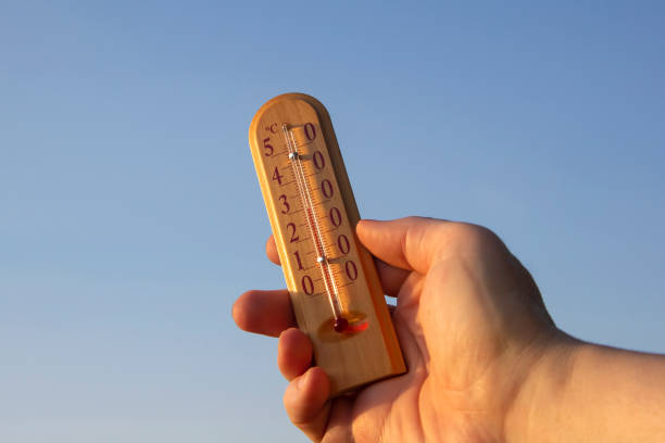 istock thermometer showing air temperature during hot summer season 1356335633