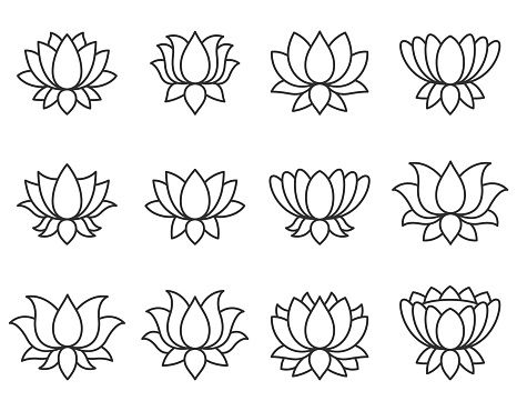 Lotus icon set , vector illustration