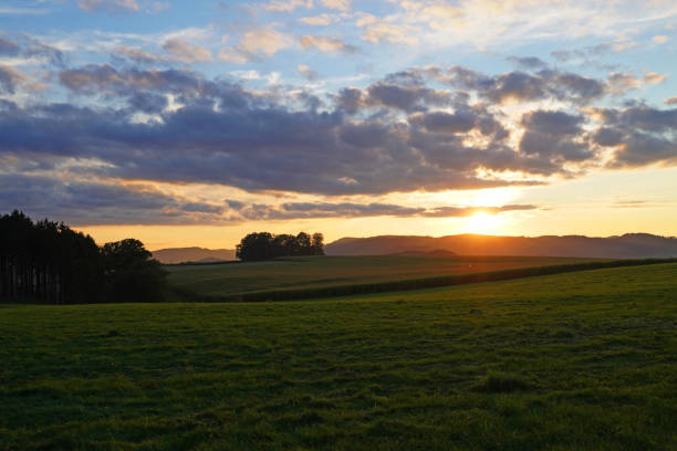 istock Sunset in the Sauerland. Landscape with setting sun in the evening. 1356344069