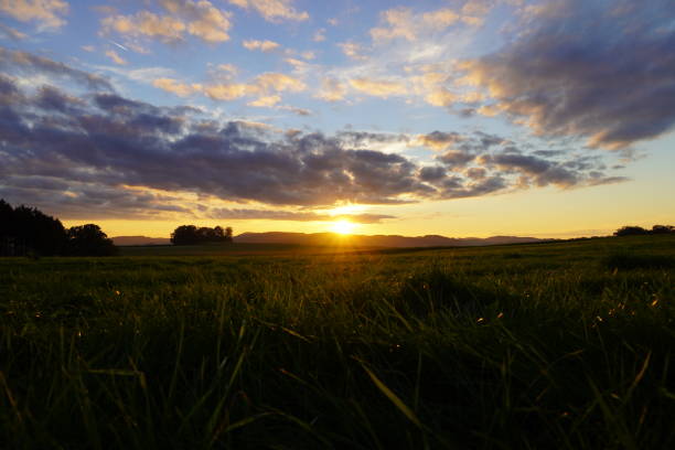 istock Sunset in the Sauerland. Landscape with setting sun in the evening. 1356344404