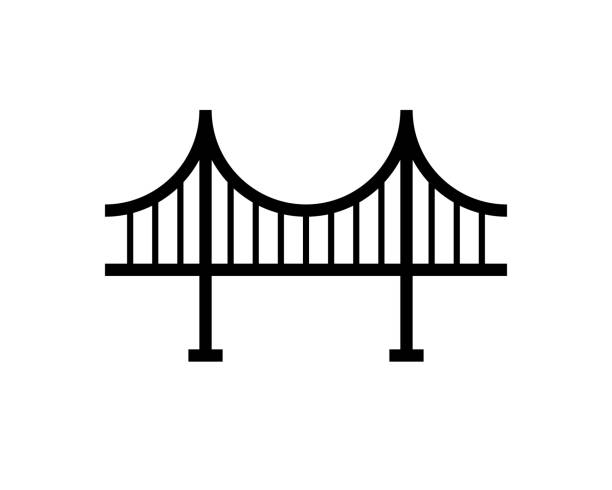 Bridge, suspension, rope icon vector image.Can also be used for building and landmarks . Suitable for mobile apps, web apps and print media. Bridge, suspension, rope icon vector image.Can also be used for building and landmarks . Suitable for mobile apps, web apps and print media suspension bridge stock illustrations