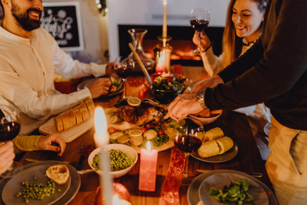 istock New year dinner at home with friends 1356345881