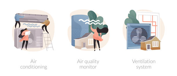 komponenty inteligentnego domu abstrakcyjne koncepcje ilustracji wektorowych. - air quality stock illustrations