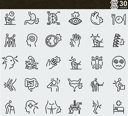 Office Syndrome , Carpal Tunnel Syndrome , Healthcare and  Medical Line Icons