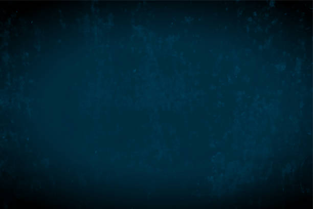 미드나잇 블루 컬러 벽 그런지 텍스처 얼룩덜룩한 빈 수평 벡터 배경 - stucco blue wall backgrounds stock illustrations