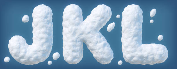 istock Snowy alphabet with letters J, K, L 1356348248