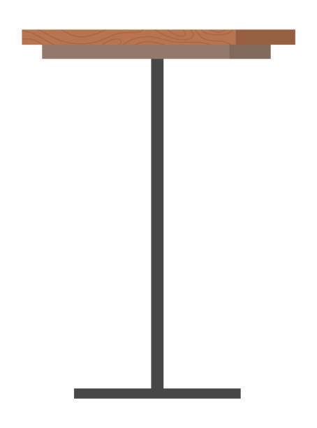 istock Wooden round stand. Little one leg table 1356355638