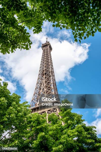 View Of The Eiffel Tower In Summer Paris Stock Photo - Download Image Now - Architecture, Beauty, Between