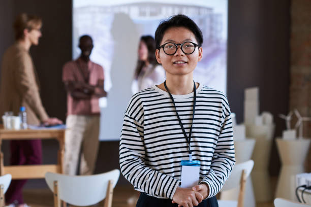 istock Asian woman visiting seminar 1356362697