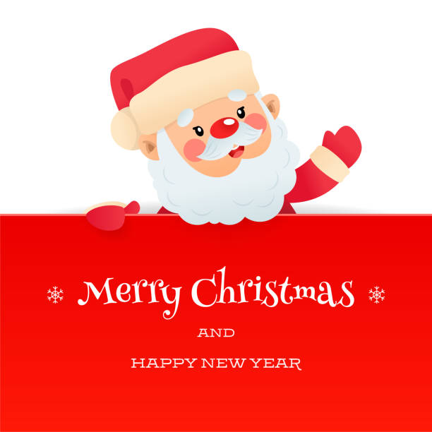 istock Cute Merry Christmas and Happy New Year greeting card 1356364317
