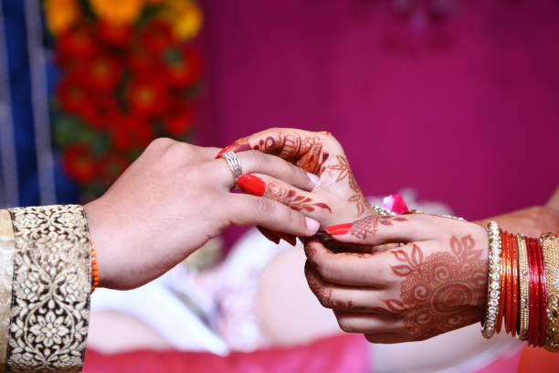 istock Couple Hands Close-up With  Henna art 1356364643