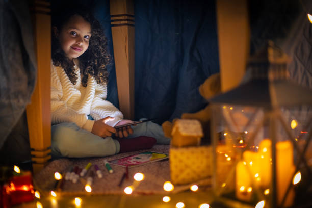 istock Girl having Christmas video call 1356364830