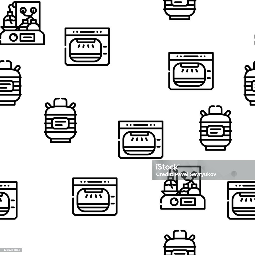Analytical Instruments Vector Laboratory Equipment For Analysis Vector Seamless Pattern Stock ...