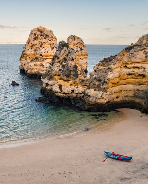 istock Single kaiak in deserted Praia do Camilo 1356366006