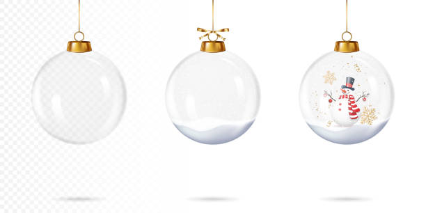 set von transparenten weihnachtskugeln mit schatten, isoliert. - christmas ornament christmas christmas decoration sphere stock-grafiken, -clipart, -cartoons und -symbole