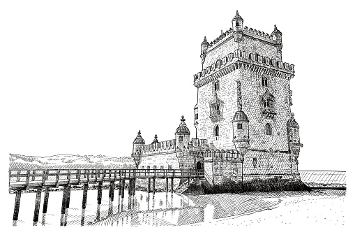 Vector drawing of the Belem Tower