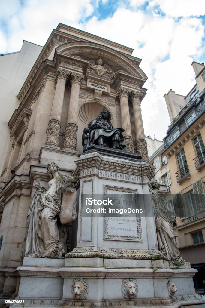 Scenic baroque Fountain St Michel in Paris Scenic baroque Fountain St Michel in Paris, France Archangel Stock Photo