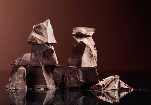 istock Pieces of dark chocolate. 1356372273