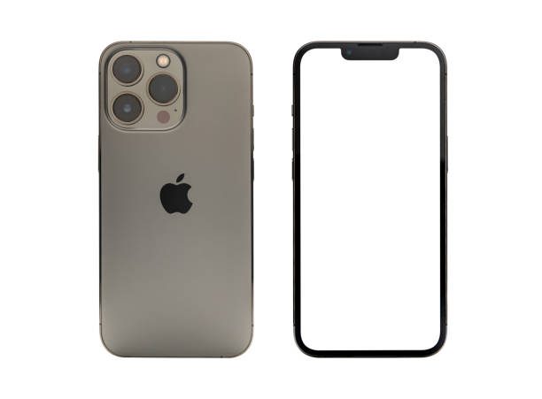 недавно выпущенный макет iphone 13 pro с задним и передним углами - iphone стоковые фото и изображения