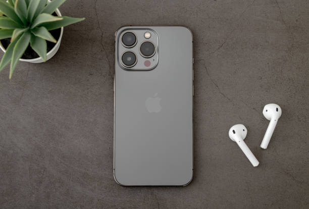 Newly released iPhone 13 pro with back angle Antalya, Turkey - November 30, 2021: Newly released iPhone 13 pro with back angle iphone 13 photos stock pictures, royalty-free photos & images