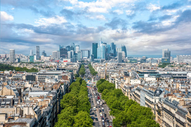 istock Panoramic View from Arc de Triomphe to La Defense District, Paris 1356378651
