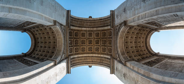 Iconic Arc de Triomphe in Summer in Paris Iconic Arc de Triomphe in Summer in Paris, France arc de triomphe paris photos stock pictures, royalty-free photos & images