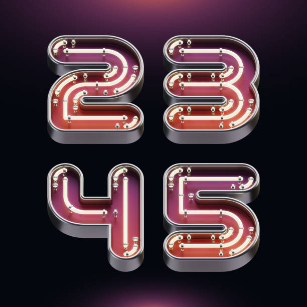 istock 3d render of metal letters with glowing neon effect 1356381652