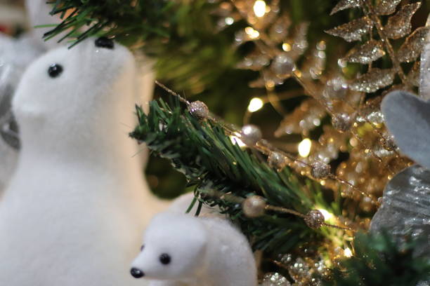 istock christmas ornaments - teddy bears and stars 1356382044