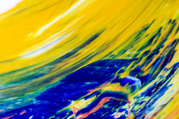 istock Abstract colorful background. Close-up blended brush strokes with selective focus. Abstract ink design template mixed texture background 1356383214