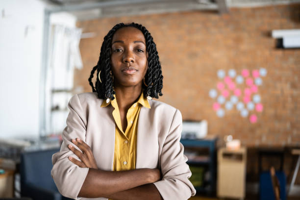 Portrait of a young woman at work